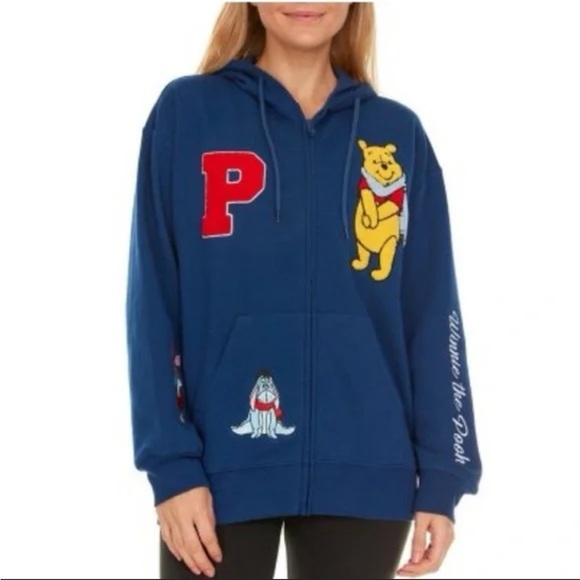 Winnie the Pooh Hooded Zip Up Jacket Medium - Picture 1 of 5